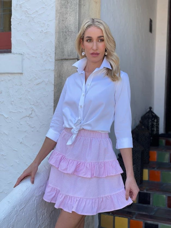 Pink Check/Stripe Skirt