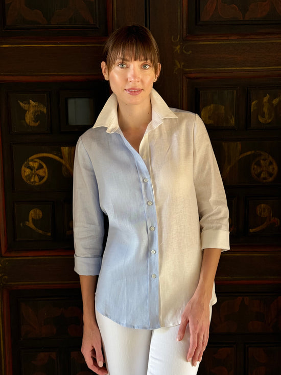 Blue/White Linen Shirt
