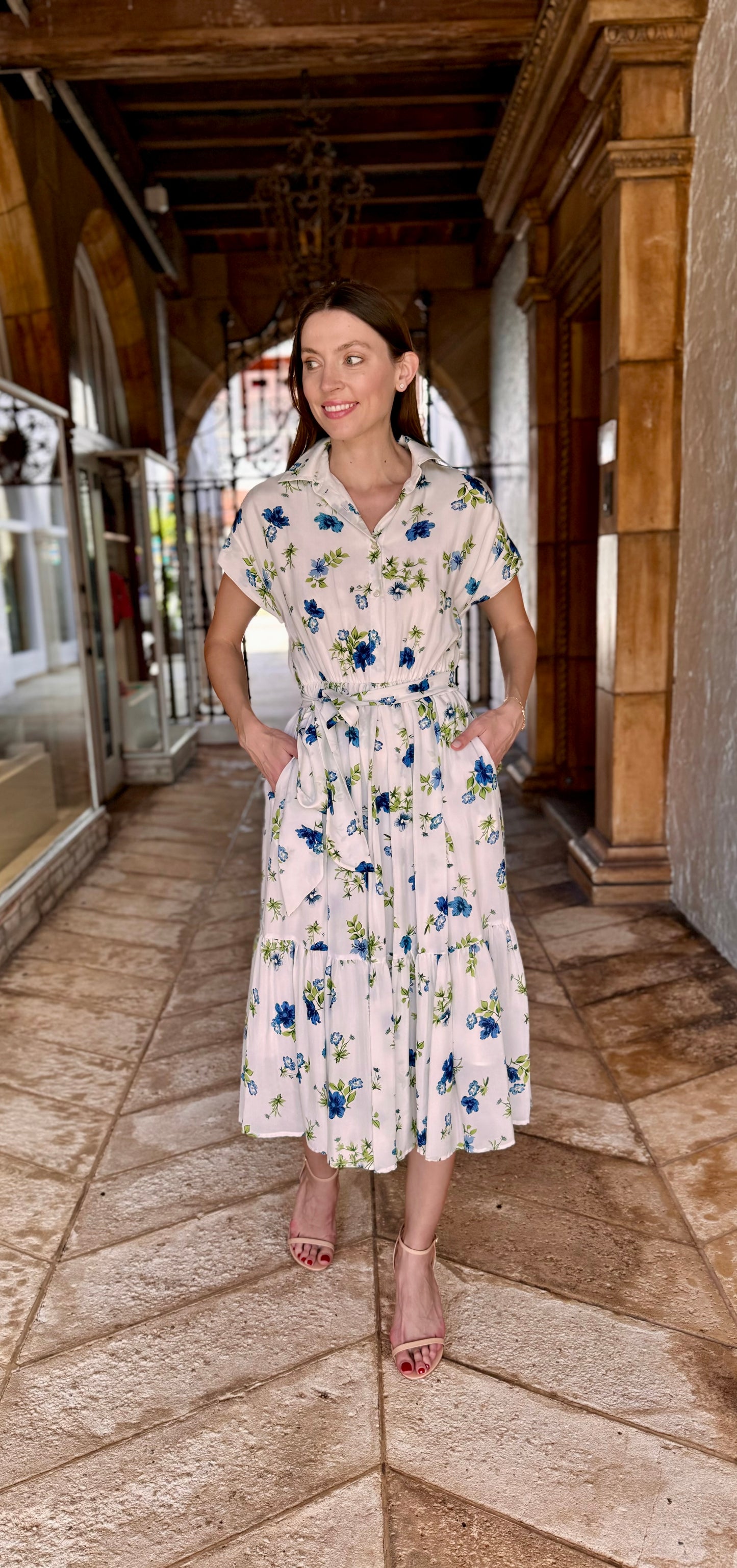 Cap Sleeves Cupro Dress