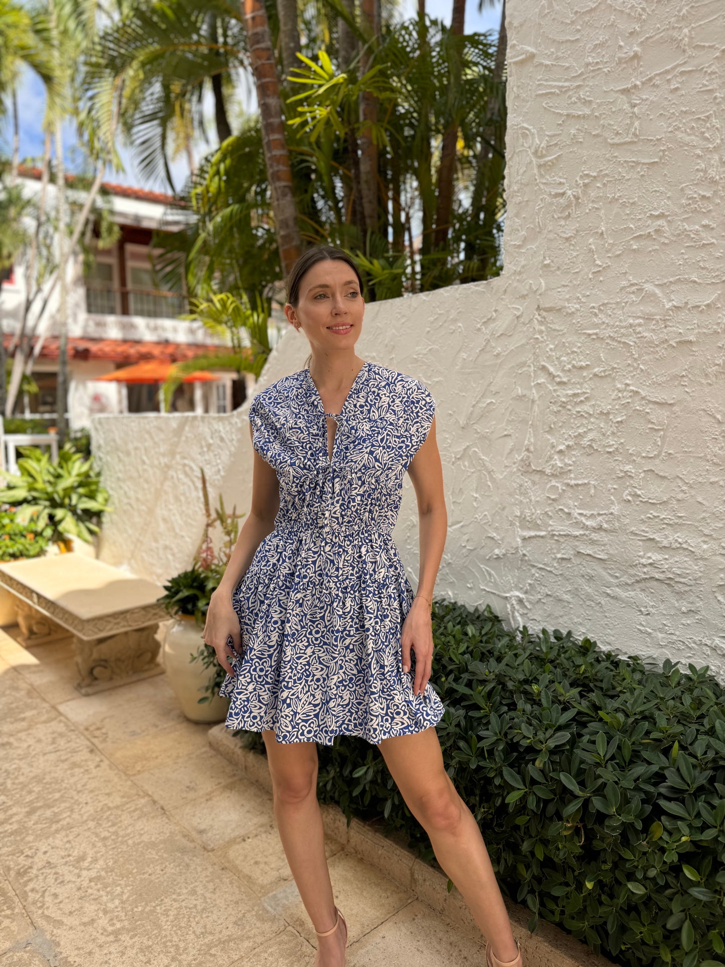Blue White Mini Dress