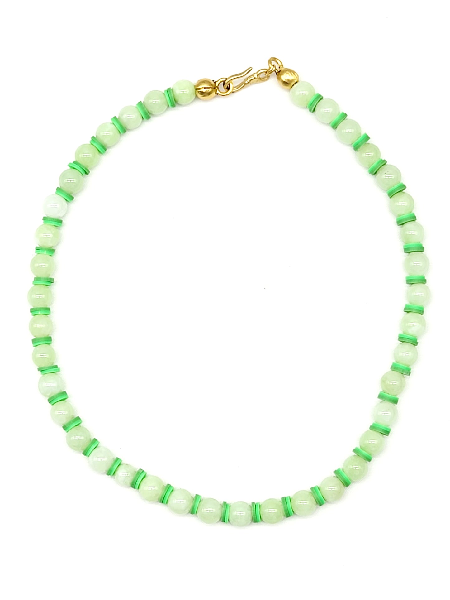 Green Stone Necklace w/ Green Beads