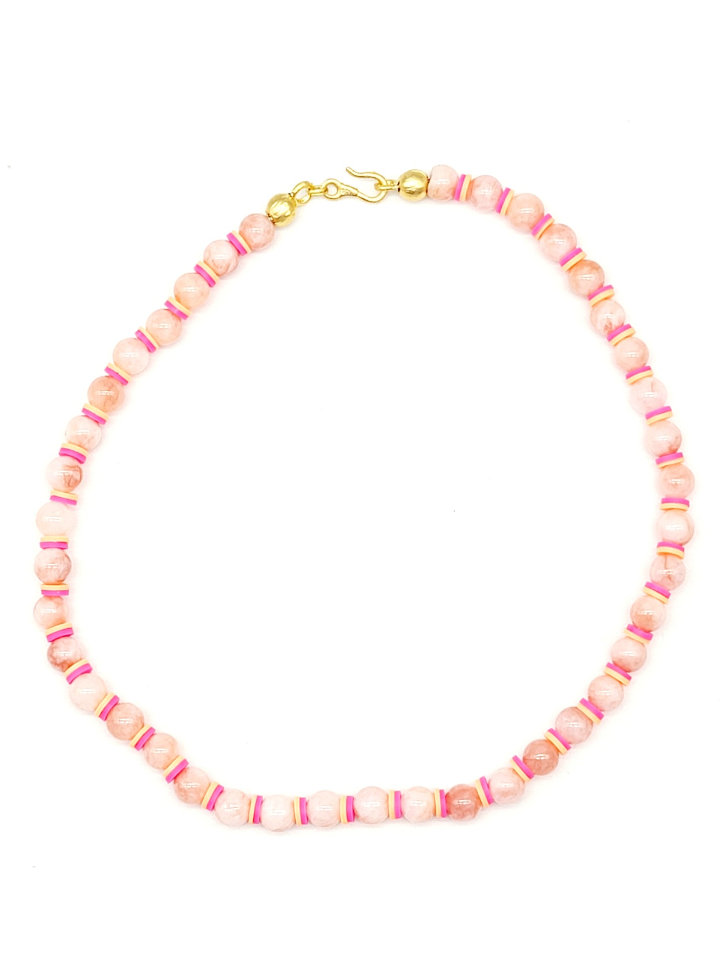 Orange Necklace w/ Orange & Pink Beads