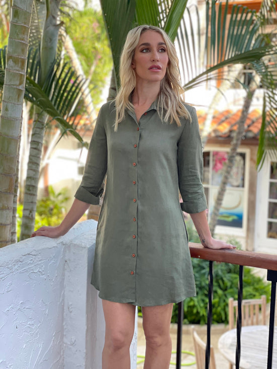 Army Green Shirt Dress