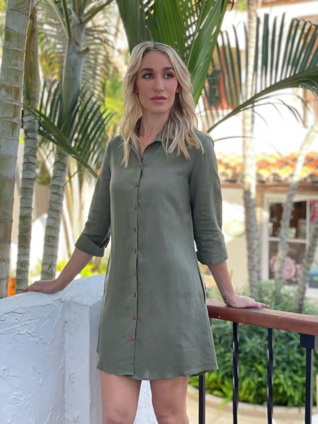 Army Green Shirt Dress