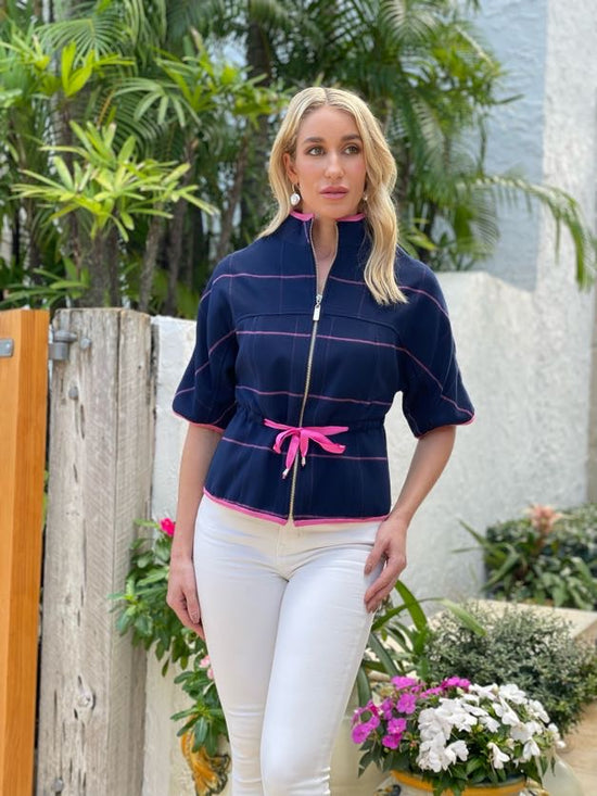 Navy/Fuchsia Check Jacket