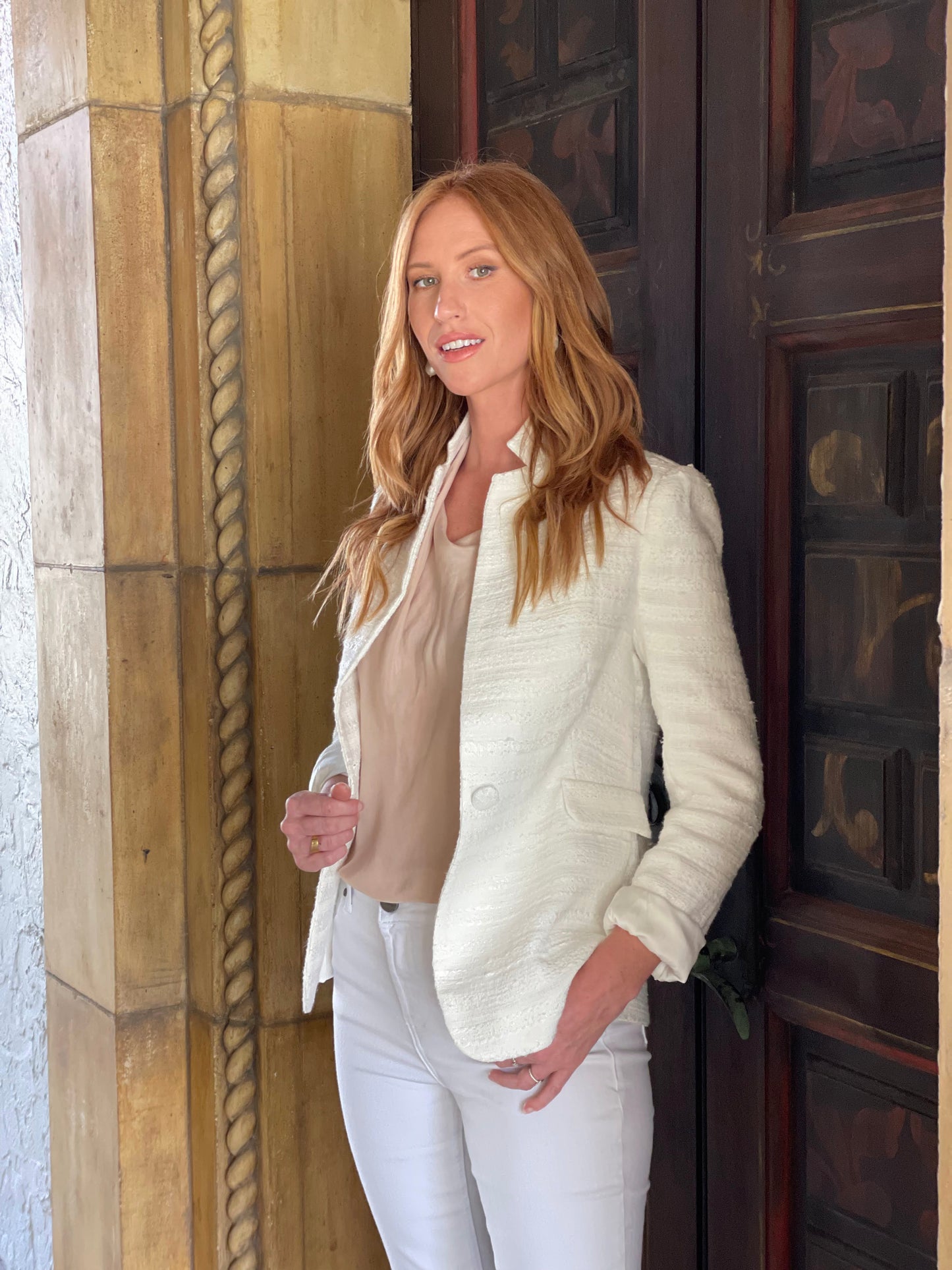 White Cotton Blazer