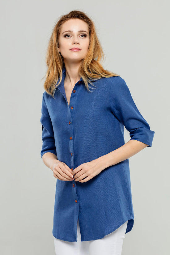 Royal Blue Linen Tunic
